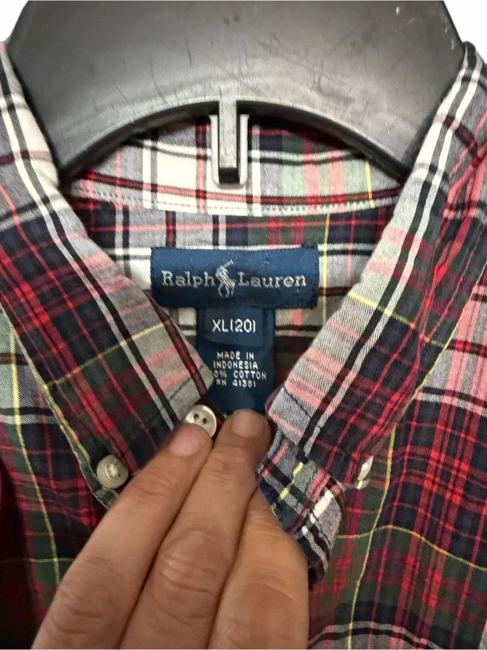 Ralph‎ Lauren Men’s Red Plaid Button-Up Shirt